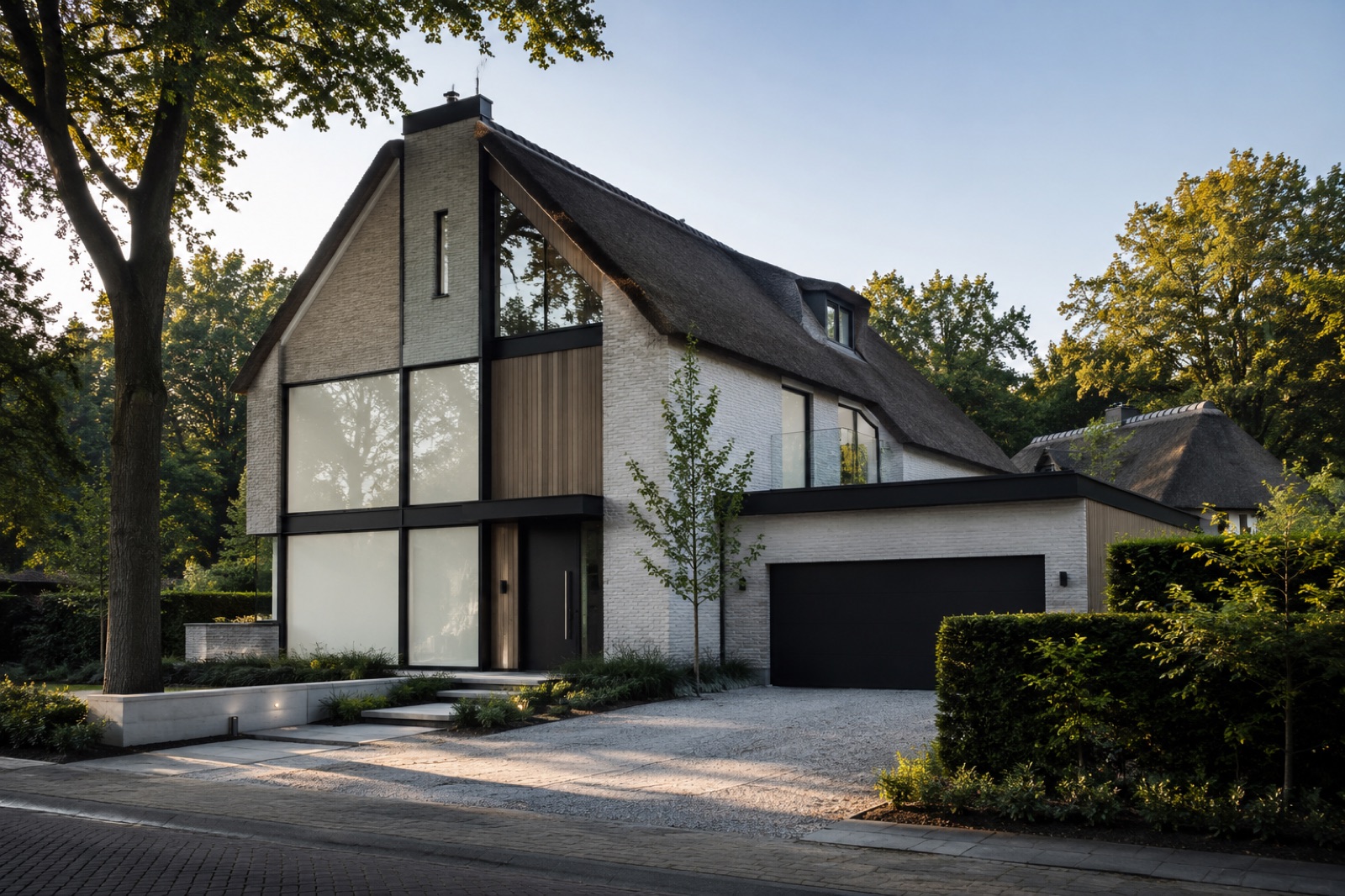 Moderne woning met grote glasvlakken en PDLC-folie